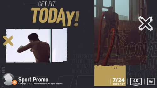 Dynamic Sports Promo with Grunge Text Transitions