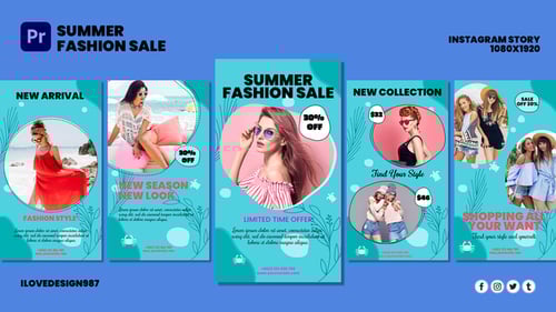 Minimalist Summer Fashion Sale Instagram Story Template
