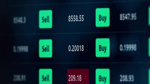 Stock Market or Exchange Information with Data of Prices, Change and Volume. Financial Indexes of