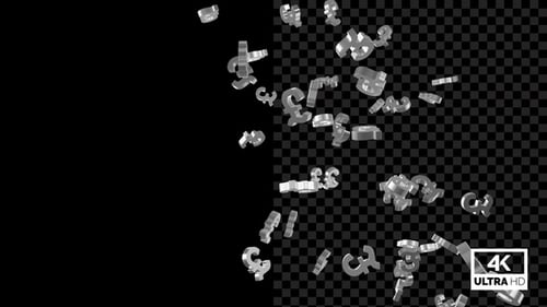 Flying Currency Symbols Pound - Metal V3