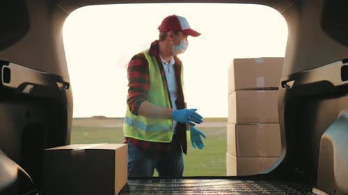 Konzept der Paketzustellung