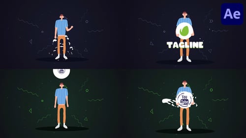 Animated Character Logo Reveal with Fluid Motion