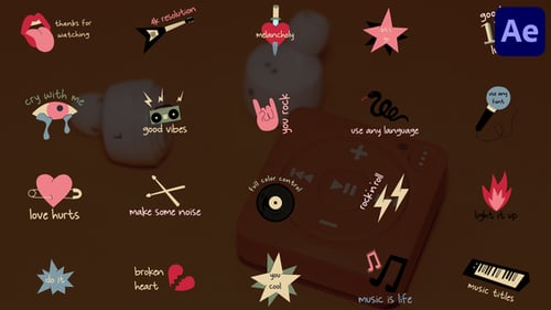 Dynamic Sketch Style Music Title Animation Pack