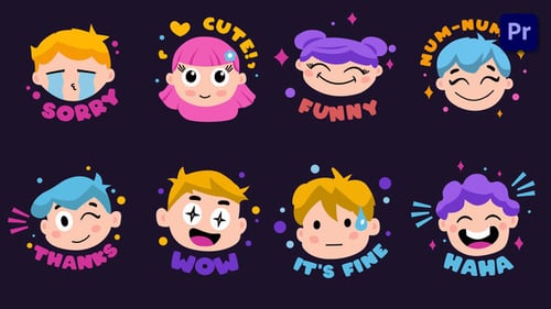 Playful Animated Face Emojis and Reaction Stickers
