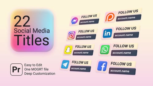 Modern Social Media Lower Thirds Pack with Animated Icons