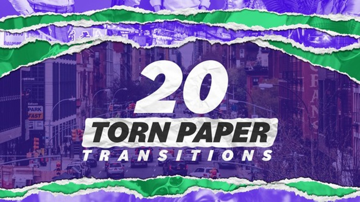 Dynamic Ripped Paper Transition Pack for Videos, Elements ft. paper ...