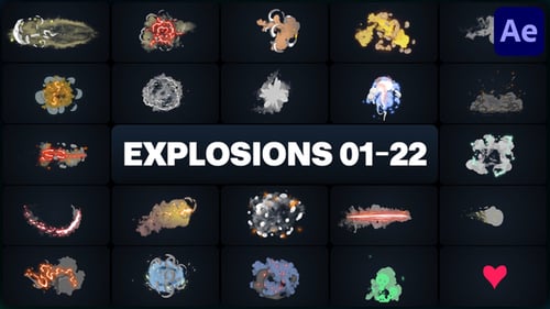 Paquete avanzado de explosiones para After Effects