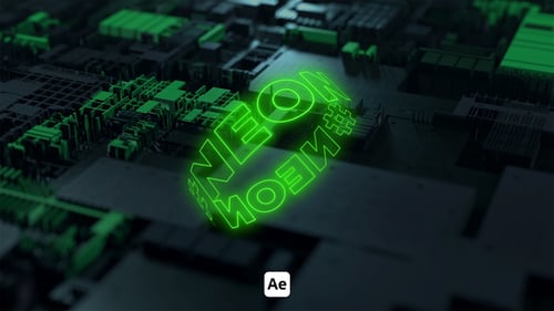 Kinetic Neon Typography 1 - Glowing Animated Text Motion Graphics Template