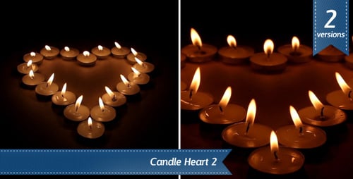 Heart Shaped Candles Glowing in the Dark