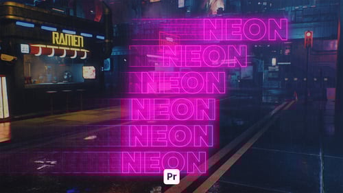 Futuristic Kinetic Neon Titles and Typographic Animations