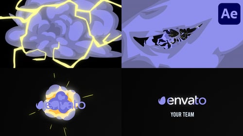 Cartoon Explosion Logo Opener for After Effects