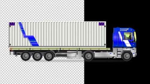 Container Truck Blue