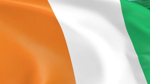 Orange White Green National Flag Waving Animation