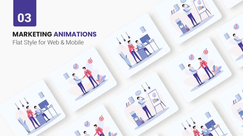 Flat Design Marketing Animations for Business Websites