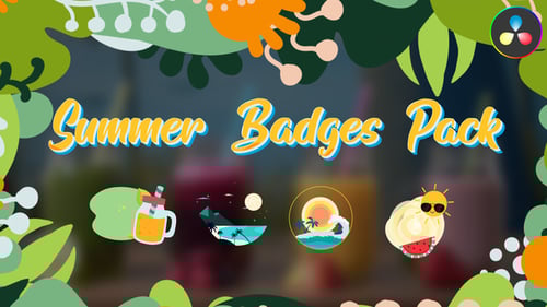 Animated Summer Vacation Graphic Badges for Social Media