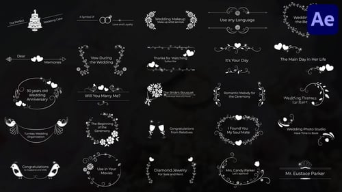 Elegant Wedding Title Cards with Decorative Frames