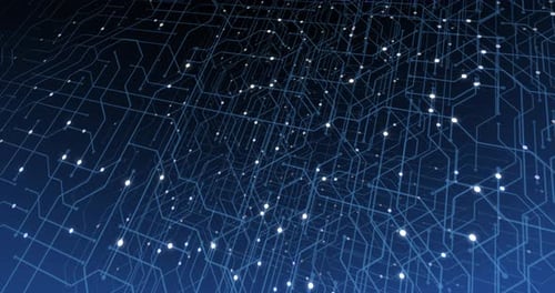 4K seamless loop of print circuit technology cyber and futuristic concept.