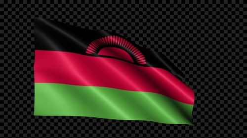 Malawi Flag Waving Seamless Loop Animation