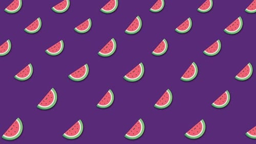 Watermelon Slices Floating Upward Seamless Pattern Background