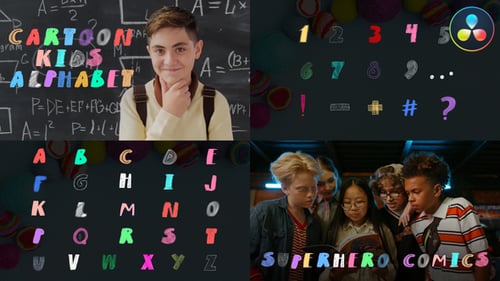 Colorful Cartoon Kids Alphabet | DaVinci Resolve