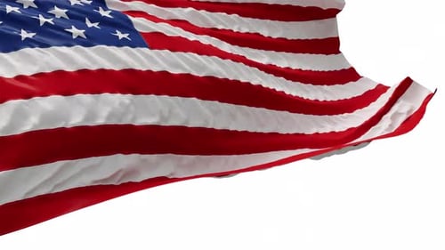 Realistic Waving American Flag for Patriotic Backgrounds
