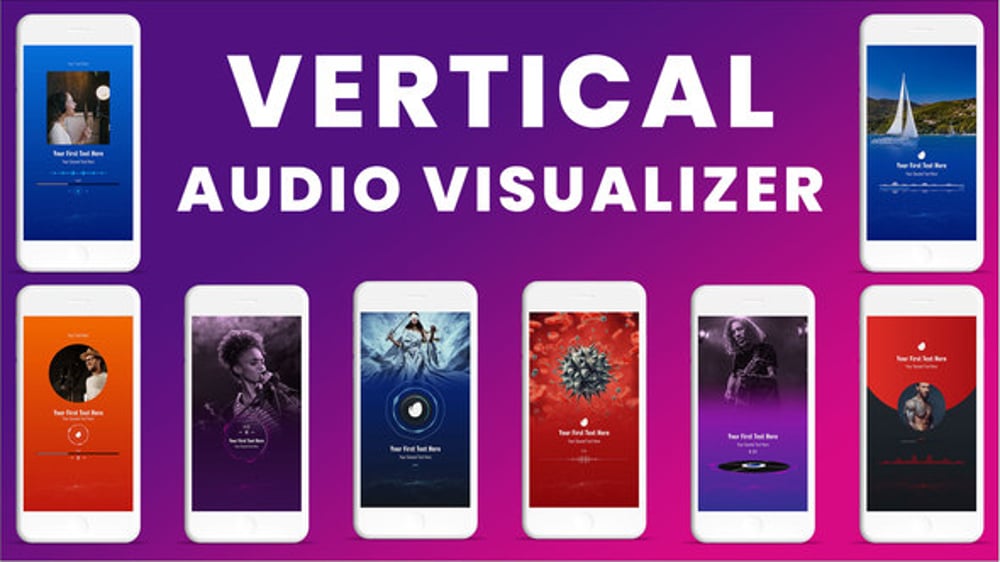 Dynamic Vertical Mobile Audio Visualizers for Social Media, Elements ft ...