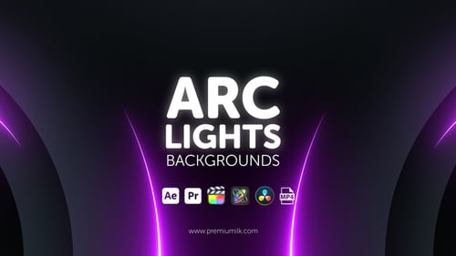 Arc Lights Backgrounds - Curved Light Streak Motion Animation Pack