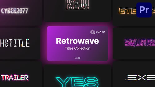 Retrowave Motion Titles for Premiere Pro Vol. 02