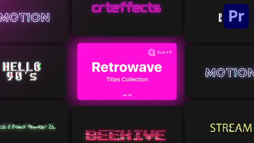 Títulos de Retrowave Motion para Premiere Pro Vol. 04