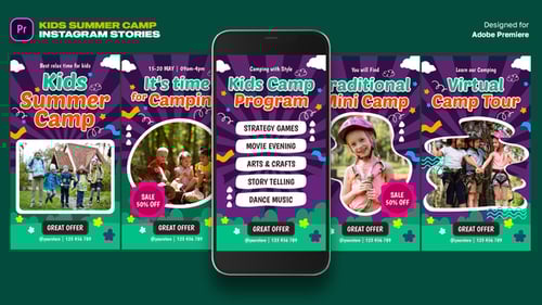 Kids Summer Camp Instagram Stories MOGRT