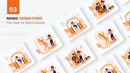 Music App Animations - Flat Concept