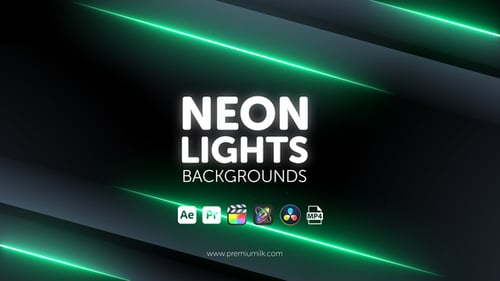 Fondos de luces de neón: paquete de animación en movimiento con luz futurista brillante
