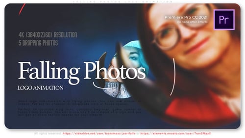 Falling Photos Logo Animation