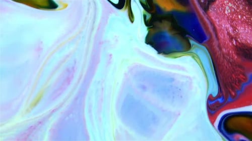 Bunte Chaos-Tinte verteilt sich in flüssiger Farbe Turbulenz