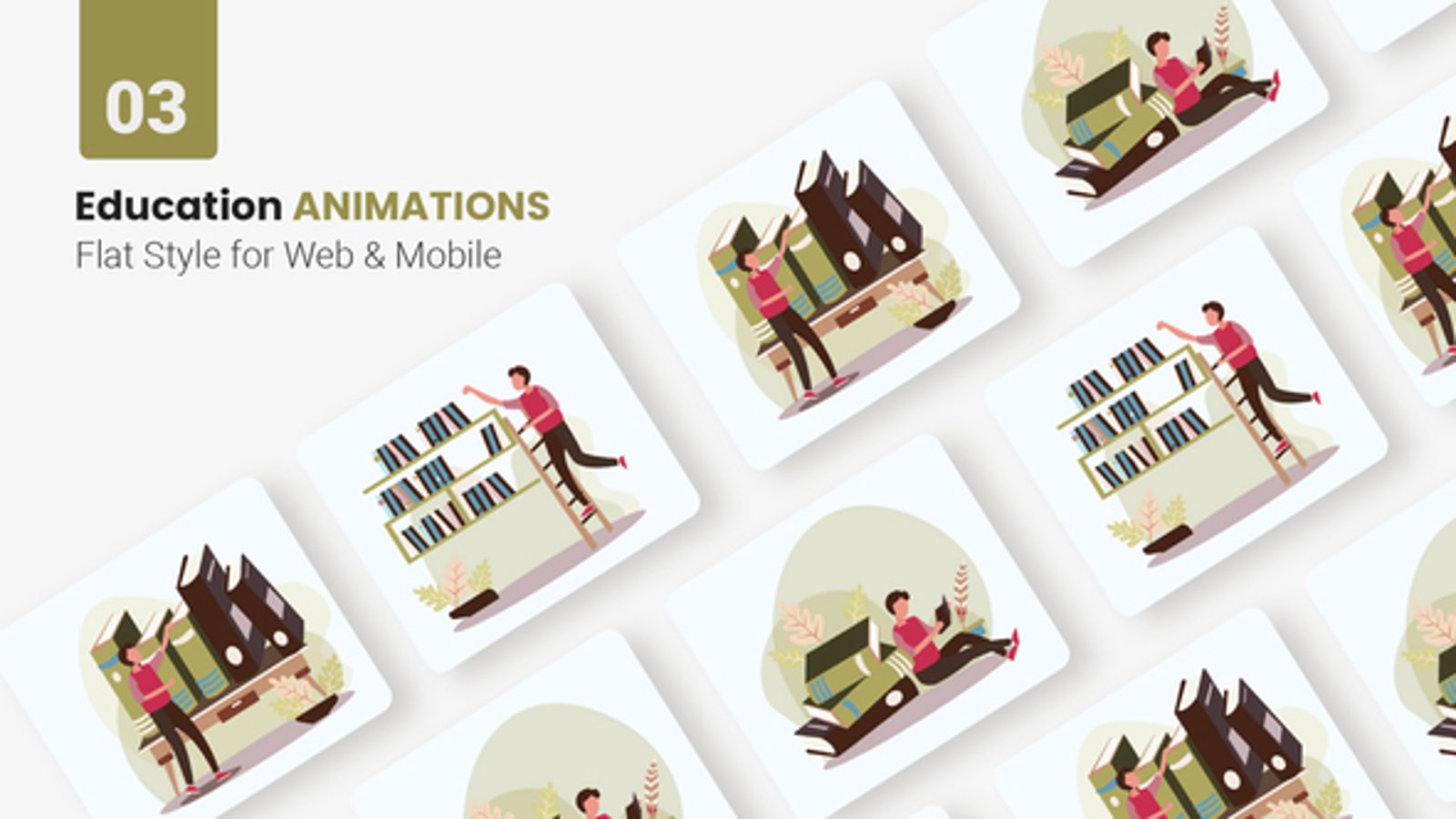 Education School Animations - Flat Concept, Video Displays ft ...