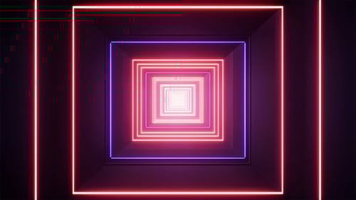 Glow Red and Blue Light Tunnel