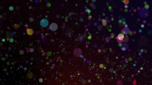 Colorful Bokeh Lights and Sparkling Particles Background