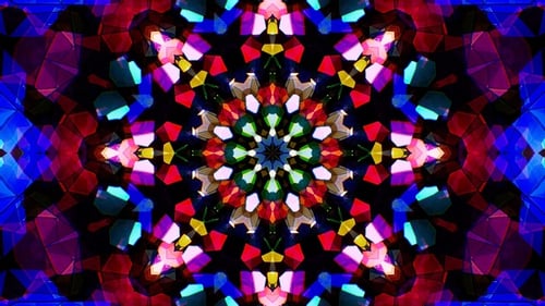 Colorful Stained Glass Kaleidoscope Loop 4K 06