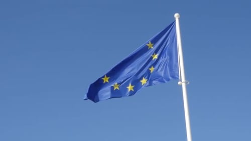 Flag of Europe Waving in the Breeze