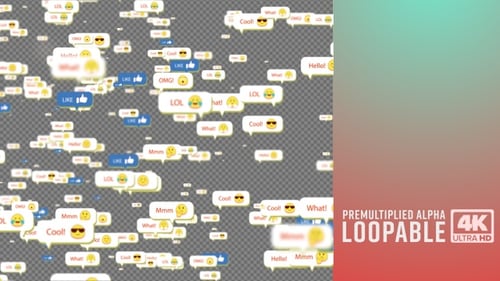 Canal Alpha de boucle d'arrière-plan de réaction de message social