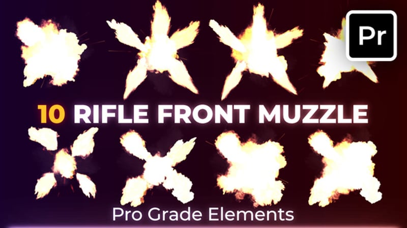 Front Gun Muzzle Flashes, Elements ft. muzzle flash & war - Envato