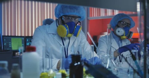 Scientists in a Laboratory Working on Medical Research