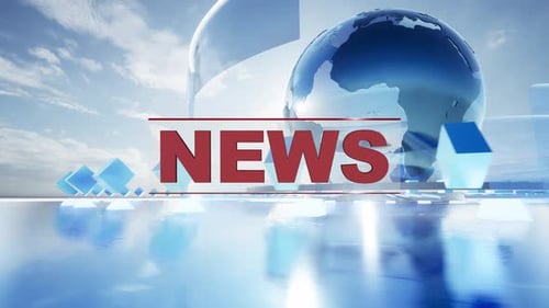 Dynamic News Broadcast Opener with Rotating Globe and Abstract Elements
