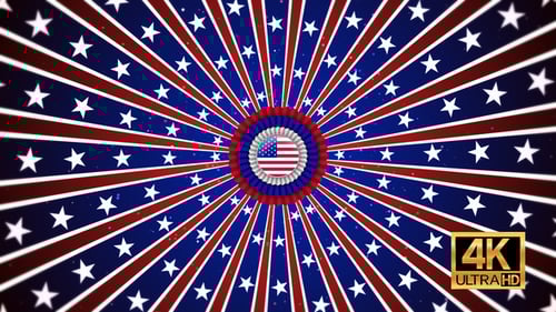Red Blue White Stripes With Stars USA Independence Day Background 4K