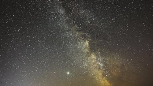 Night Starry Sky Milky Way Galaxy With Glowing Stars