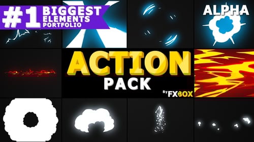 Hand-Drawn Animated Action Elements and Liquid Transitions Pack