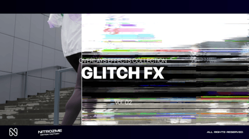 Digital Glitch Overlays and Transition Effects Pack