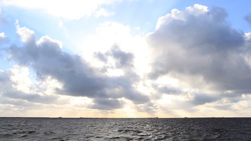 Dark Sea With Bright Sky