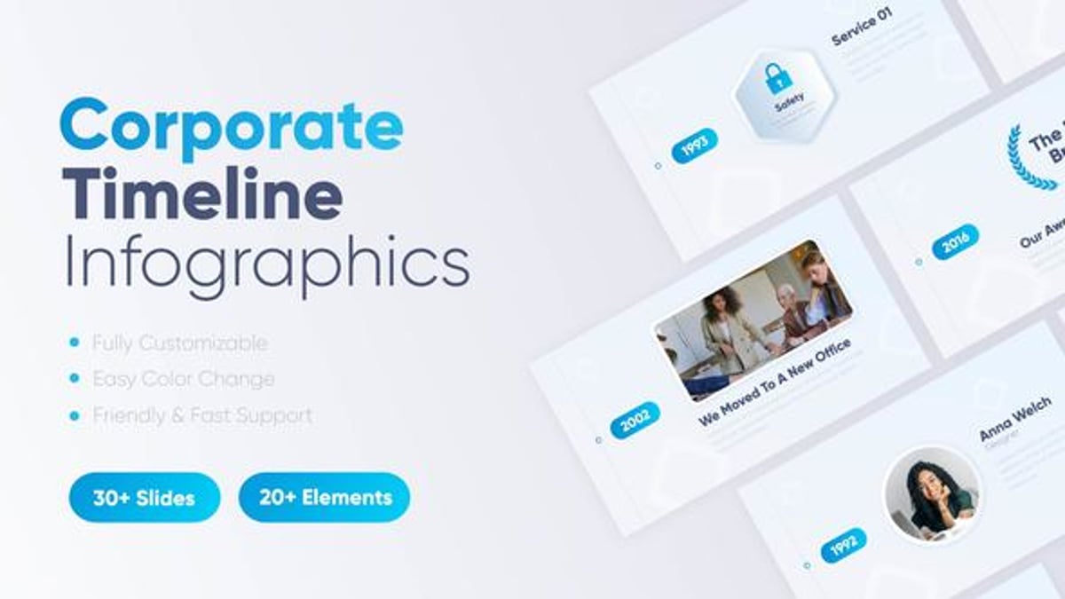 Animated Corporate Timeline for Business Growth, Infographics ft ...