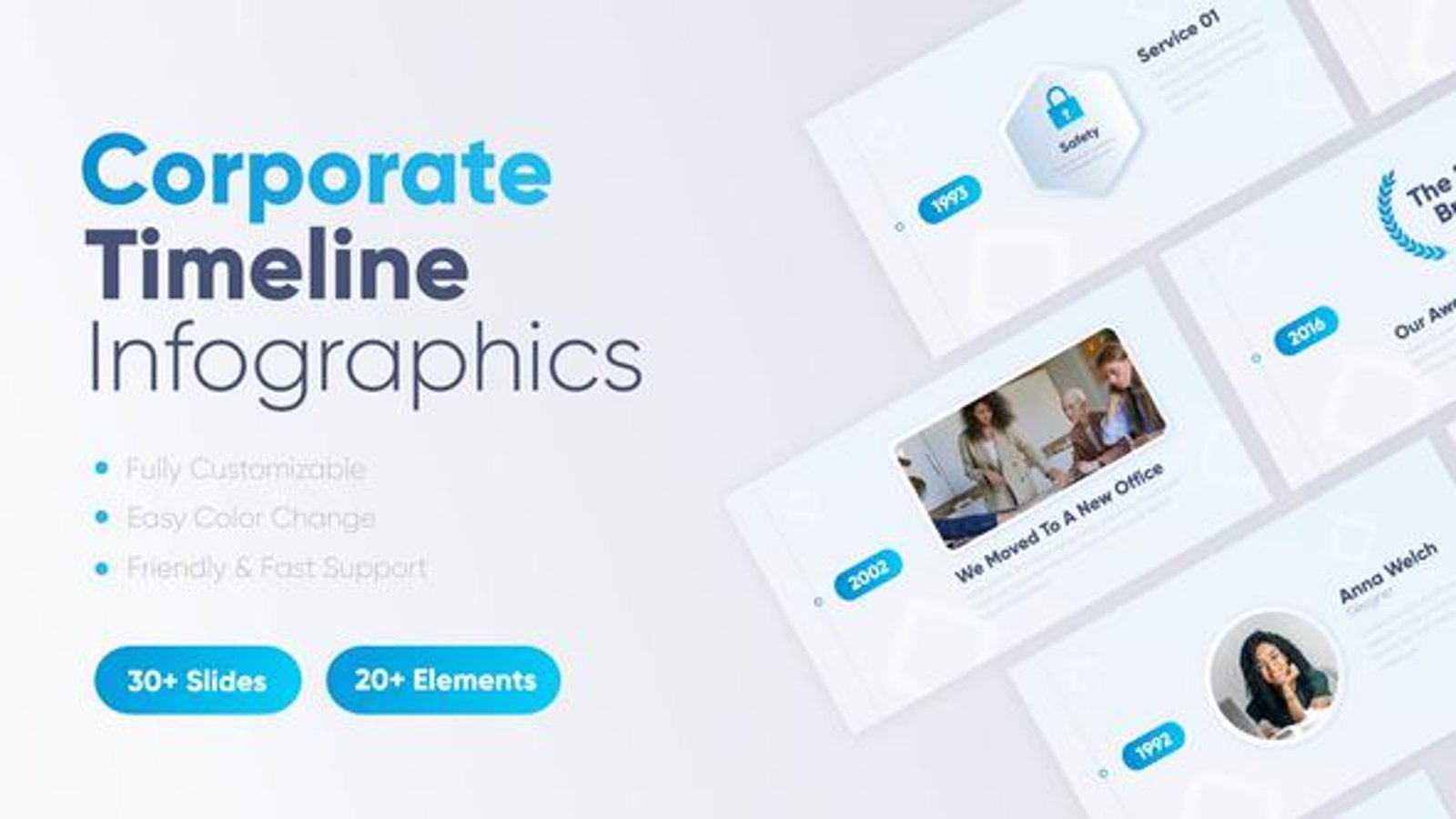 Animated Corporate Timeline for Business Growth, Infographics ft ...